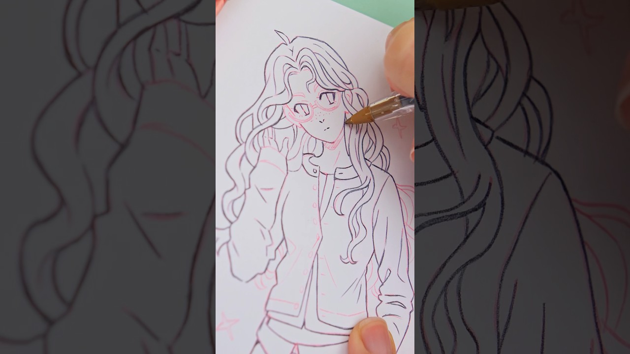 lineart for my first drawing of the year ✨ made with a simple bic pen! ❤️ #art #sketchbook