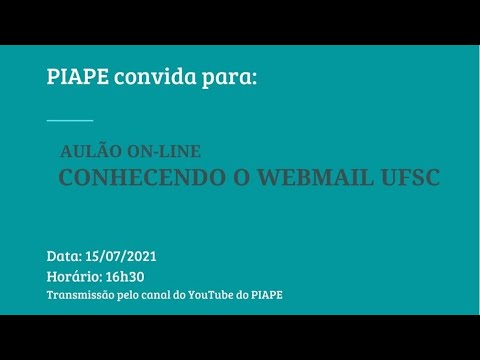 Aulão on-line: Conhecendo o Webmail UFSC