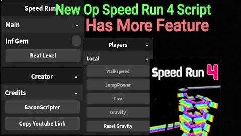 Showcase New Op Speed Run 4 Script In Roblox Speed Run 4 Exploiter