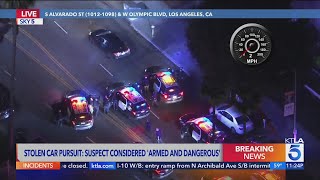 Los Angeles police pursued driver in suspected stolen vehicle