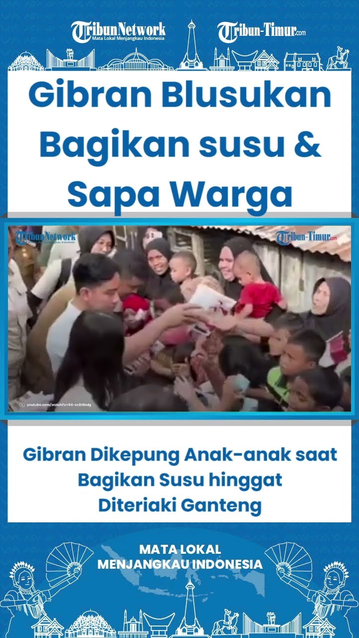 SHORT Wapres Blusukan ke Gang Dame, Gibran Dikepung Anak anak saat Bagikan Susu