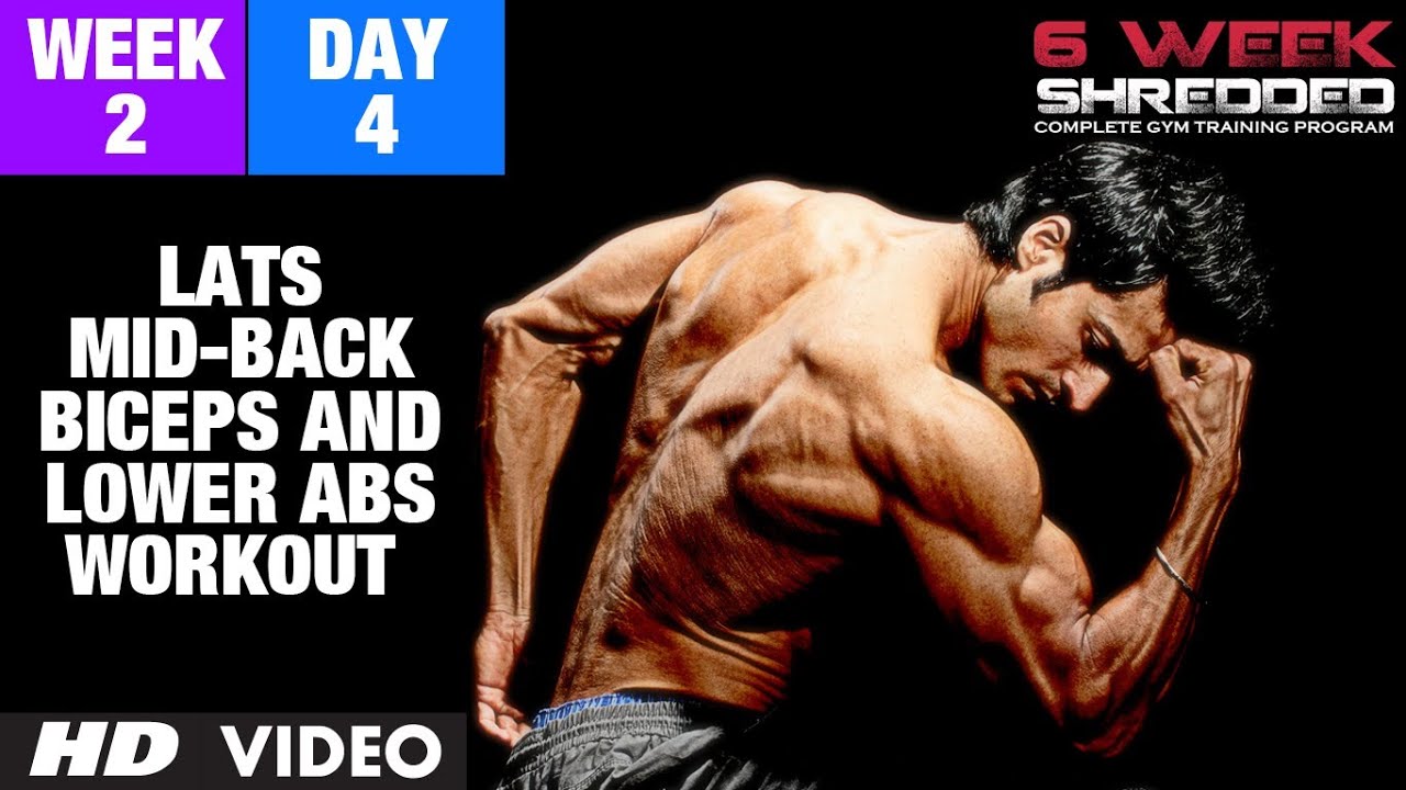  Week 2: Day 4 - Lats, Mid-Back, Biceps and Lower Abs Workout | Guru Mann 6 Week Shredded Program