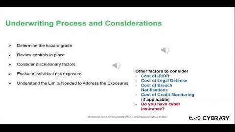 underwriting process and considerations