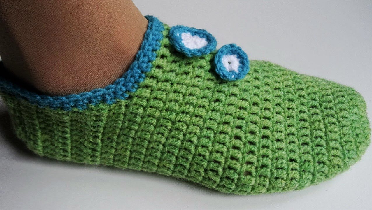 Heklane papuče - popke, pape ili priglavci (Crochet Slippers) - YouTube