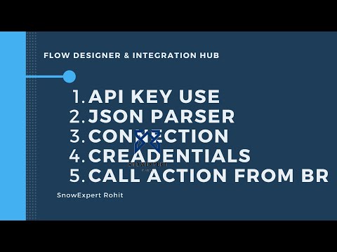 Flow Designer - API Key,JSON Parser,Connection,Credentials & Call Action From UI Action