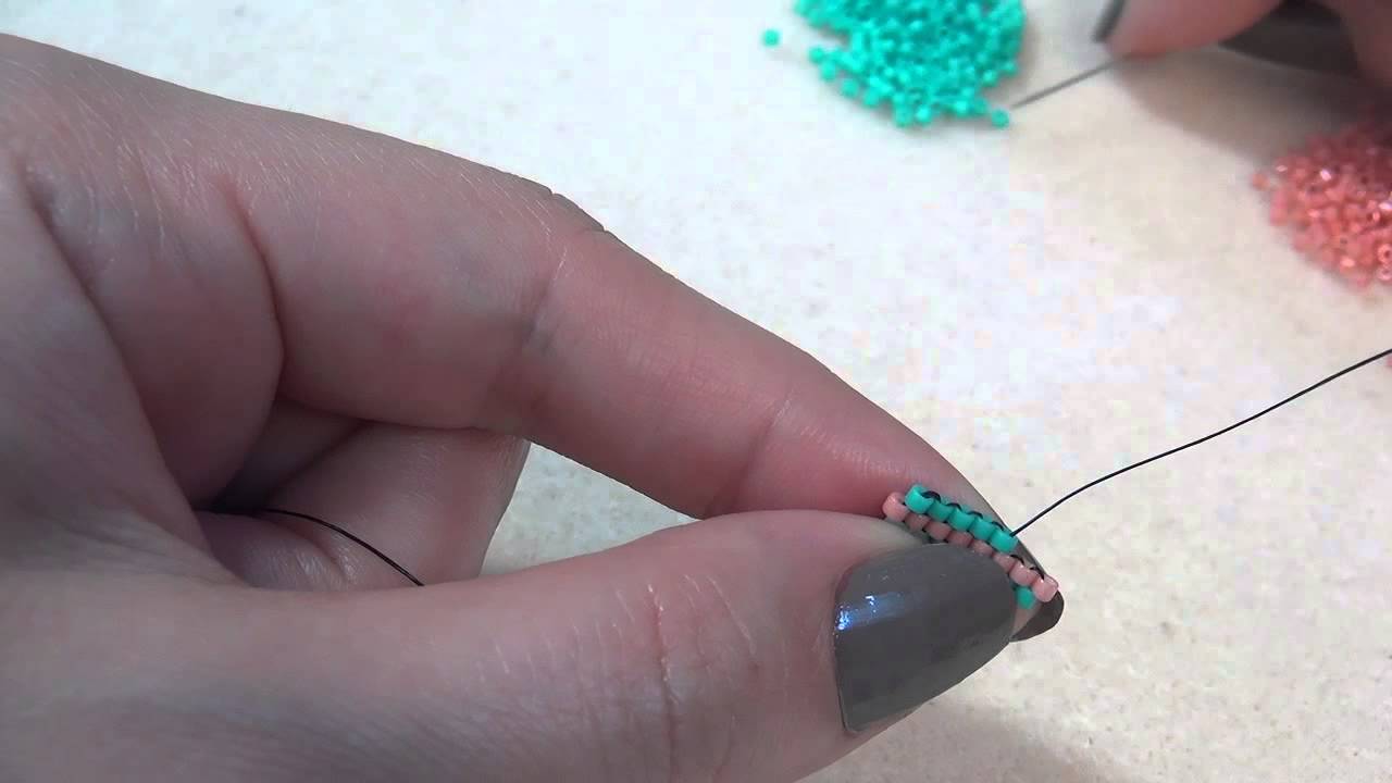 ブリックステッチ シェイプドステッチ 動画 編み方 ビーズステッチ オフルーム How To Brick Stitch Diy Youtube