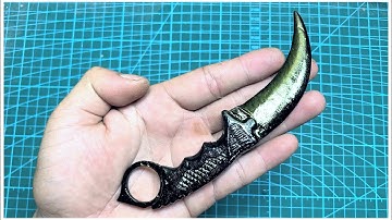 How to make a unique karambit knife out of cardboard