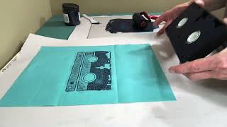 Printing found objects - printing a VHS tape on fabric
