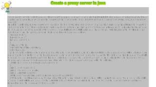 How to : Create a proxy server in java