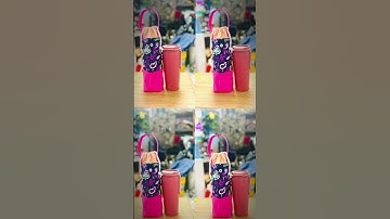 Túi Vải Canvas Họa Tiết Hồng Hoa, May Thủ Công, Tiện Lợi và Tinh Tế, Phù Hợp Đựng Bình Giữ Nhiệt