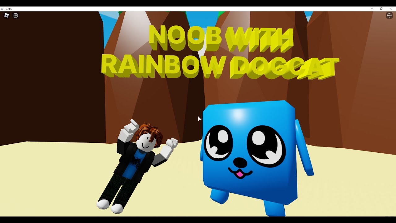 Noob With Rainbow Dogcat Bubblegum Simulator Roblox Youtube - rainbow noob roblox
