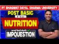 Pt Bhagwat Dayal Sharma University Post Basic B.Sc Nursing 1st Year Nutrition Imp Ques | PBBSC