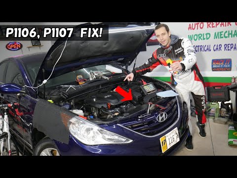 HYUNDAI CODE P1106 P1107 ENGINE LIGHT ON FIX HYUNDAI SONATA ELANTRA SANTA FE TUCSON ACCENT VELOSTER