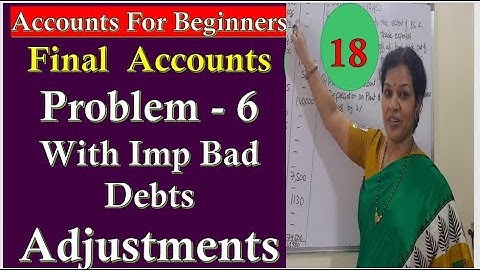 40. "Final Accounts Problem - 6" - With Bad Debts Typical Adjustments