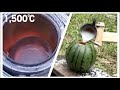 1500℃の塩をスイカに流し込んだら大爆発した#Shorts