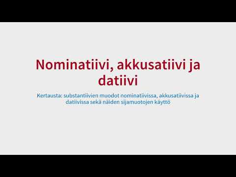 Video: Mikä on datiivi ja akusatiivi saksassa?
