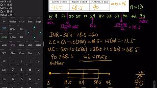 2.4 Part 6 of 7: How to Construct a Modified Boxplot to Detect Outliers on TI84 Calculator | Stats