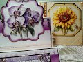 Crafting with hunkydory in full bloom decolarge kit  sunflower season  opulent orchids