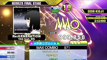 [DDR A3] Re:GENERATION [Single-EXPERT] 999,850 PFC by DDR-KOJI