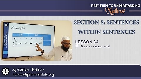 First Steps To Understanding Nahw 34: Sentence As An Adjective cont