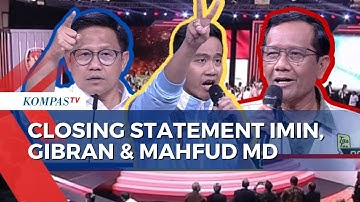 [FULL] Closing Statement 3 Cawapres, Momen Gibran Bungkuk Berkali-kali ke Cak Imin dan Mahfud MD