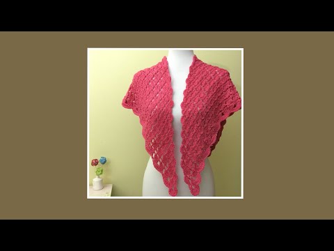 Crochet Triangle Shawl /코바늘 삼각숄 (봄/가을용)