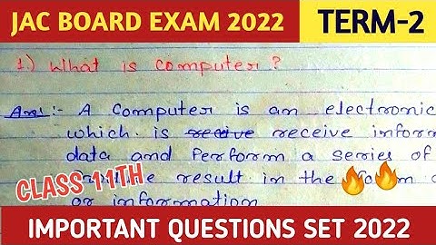 Jac 11th computer science important question term-2 2022 | Very Very Important Questions Computer