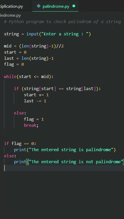 Python Program to Check Whether a String is Palindrome or Not Tutorail ...