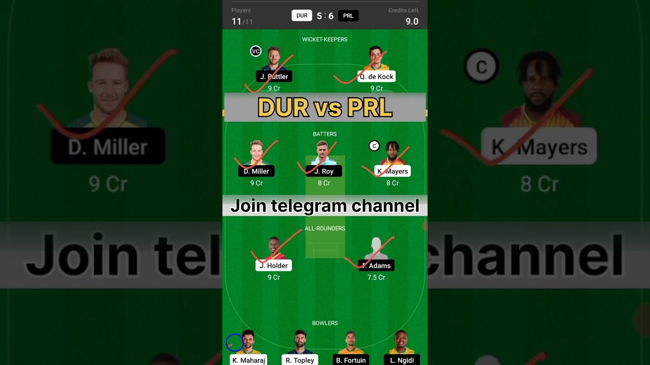 DUR vs PRL Dream 11 Predictions 