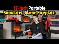 17 Inch Portable Electric Fireplace Heater | 3 Flame Modes & 9 Heat Levels