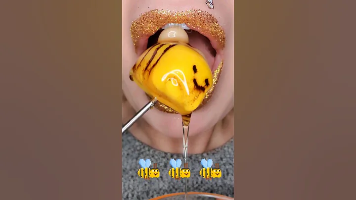 ASMR Satisfying Eating Bumblebee & Honey  🐝 #asmr #emojichallenge #satisfyingsounds