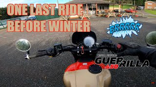 One last ride on the Royal Enfield Guerrilla 450.