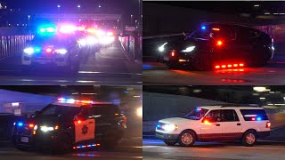 *23 UNITS* Convoy Of Police Units Responding Code 3 To SF Protests!