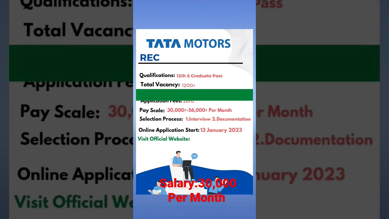 12th Pass Job Tata Motors Recruitment 2023 Freshers Tatamotors Naukari Shorts
