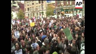 Occupy protesters face off with New York police. Hundreds of protesters were arrested, mostly in New