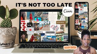 How to: DIGITAL VISION BOARD in Canva - DESKTOP & PHONE WALLPAPER (2024) screenshot 2