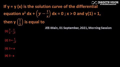 Differential Equations: If y = y (x) is the solution curve of the differential equation