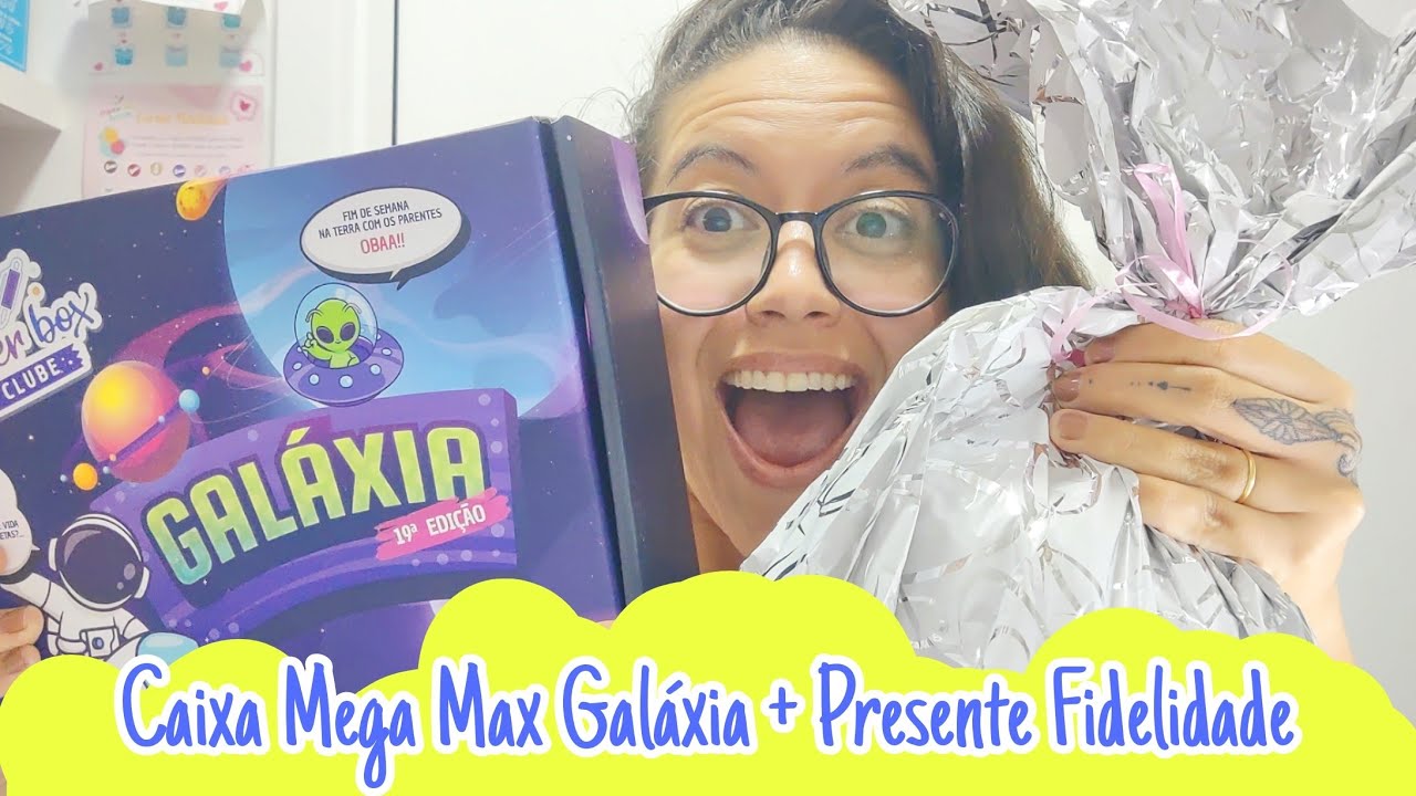 Unboxing Paper Box Clube Mega Max Laranja lima edição Galáxia + Presente fidelidade - Maio 2023