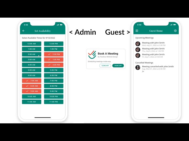 Book A Meeting - Adalo Template Demo