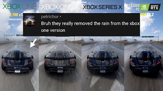 Forza Horizon 5 Xbox One Vs One X, Series X & PC / CAR SOUNDS, WEATHER, DETAIL & GAMEPLAY COMPARISON