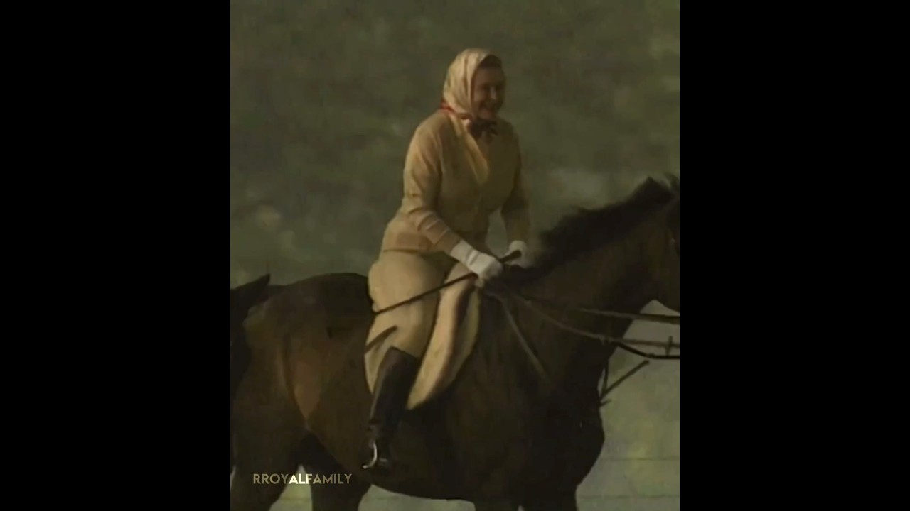 The Queen rides a horse at the age of 68 in 1994 