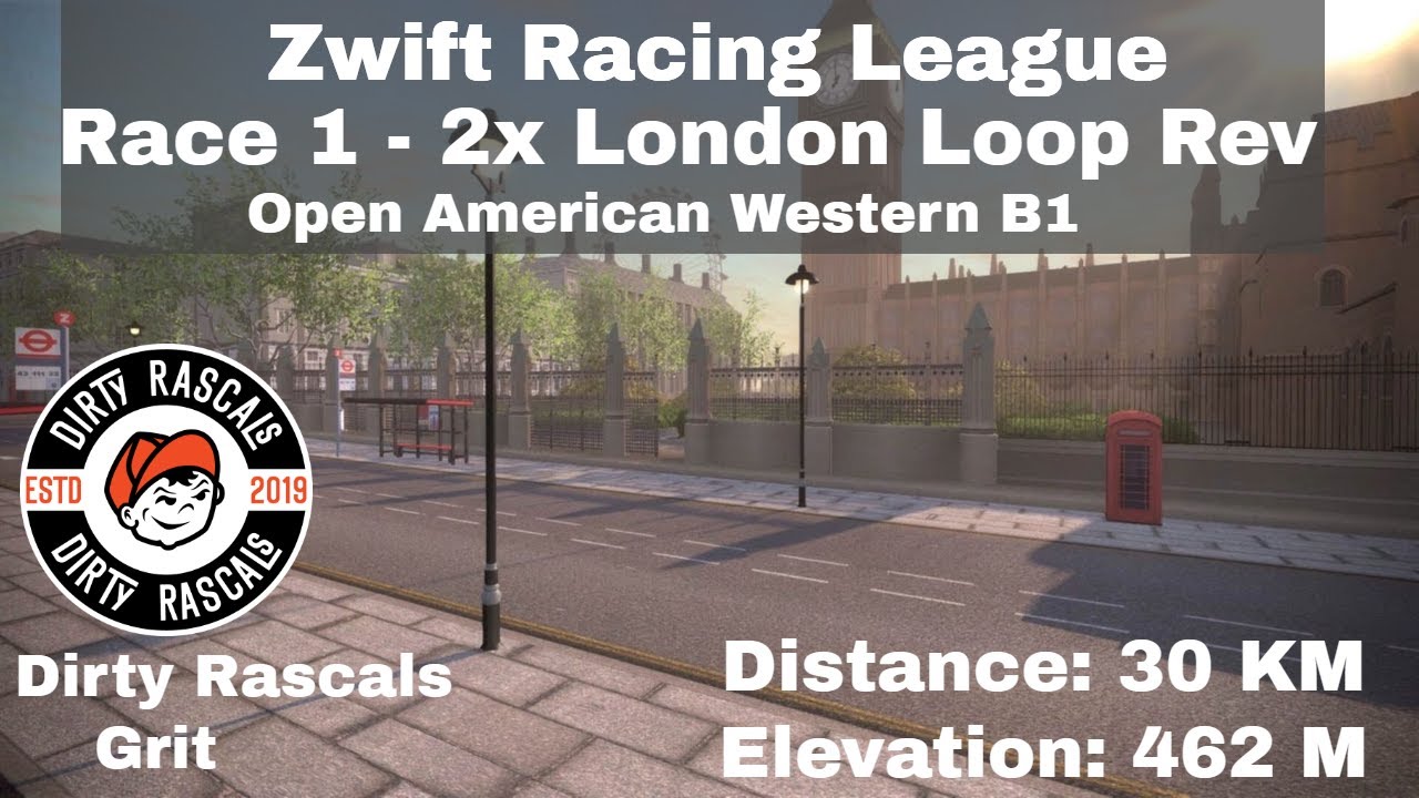 Zwift Racing League - Race 1 - 2x London Loop Reverse - Open American ...