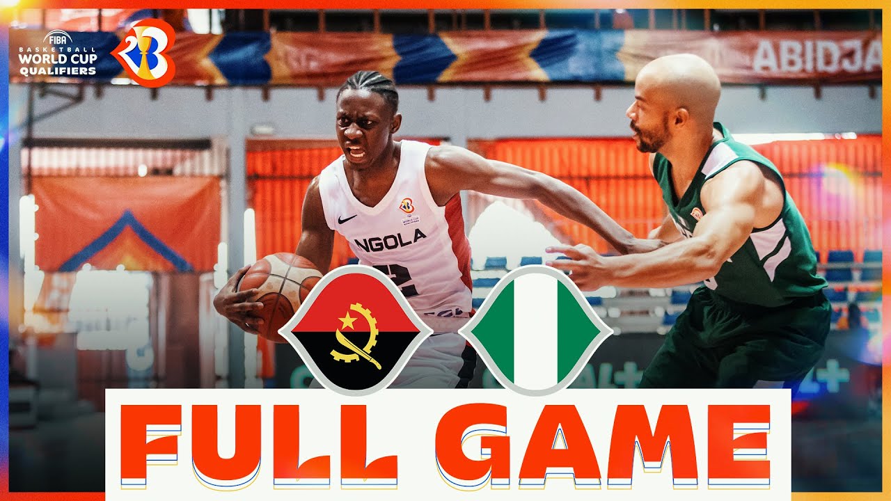 Bandeira De Basquete Angola Vs Nigeria Ilustração Stock