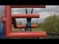 Guy Struggles to Get Through Obstacle Course Over Water