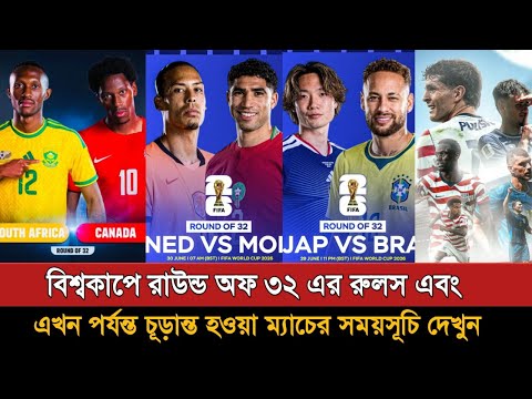 বিশ্বকাপের রাউন্ড ৩২ ম্যাচের ৪টি ম্যাচের সময়সূচি | Fifa World Cup 2026 Round Of 32 Schedule