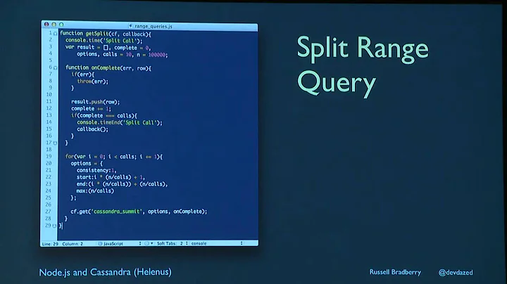 C* 2012: Lightning Talk #10 - Node.js and Cassandra (Russell Bradbury, SimpleReach)