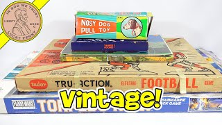 Cool Vintage Game Bin! - Speed Circuit - Yankee Doodle - Torpedo Run - TRU Action Football