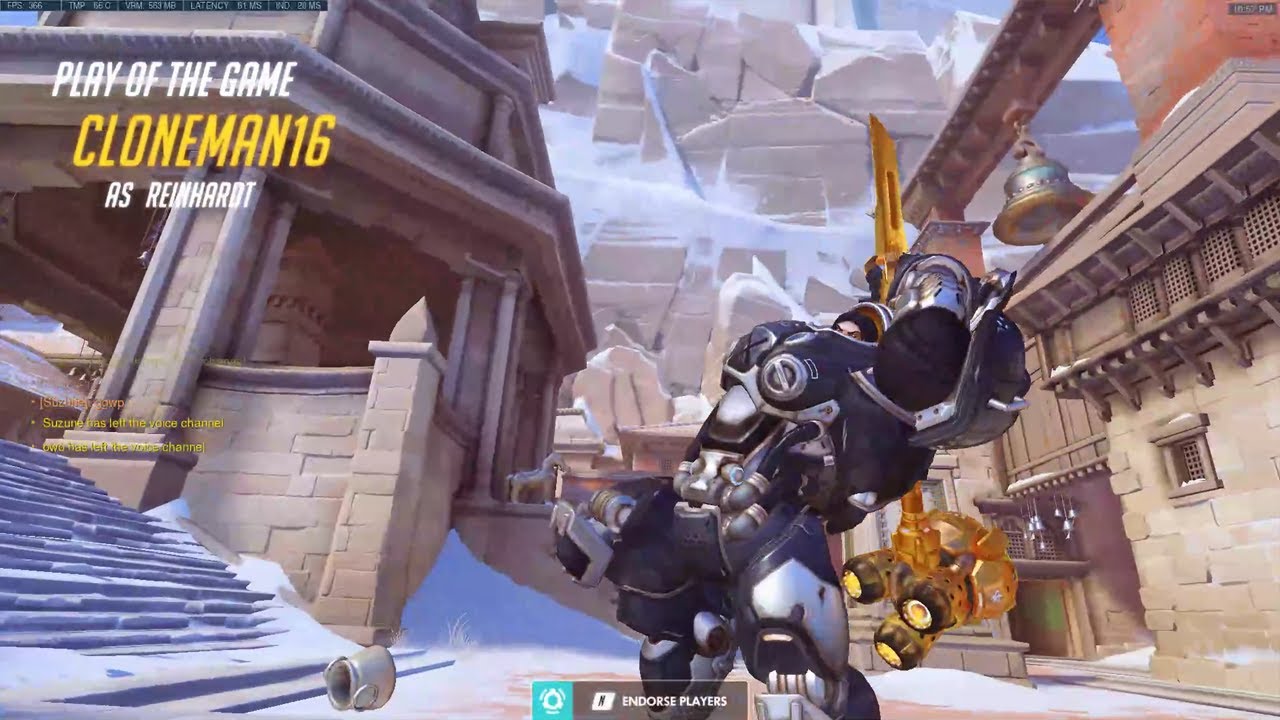 POTG! CLONEMAN16 INSANE REINHARDT OVERWATCH GAMEPLAY SEASON 26 TOP 500