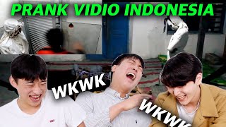 REAKSI KOREA PERTAMA MELIHAT PRANK VIDIO INDONESIA🤣| POCONG PRANK VIDIO, LAKI-LAKI KOREA