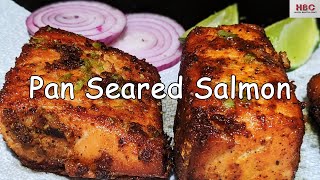 Indian Style Pan Seared Salmon with lemon zest #salmonfry #protein #fish